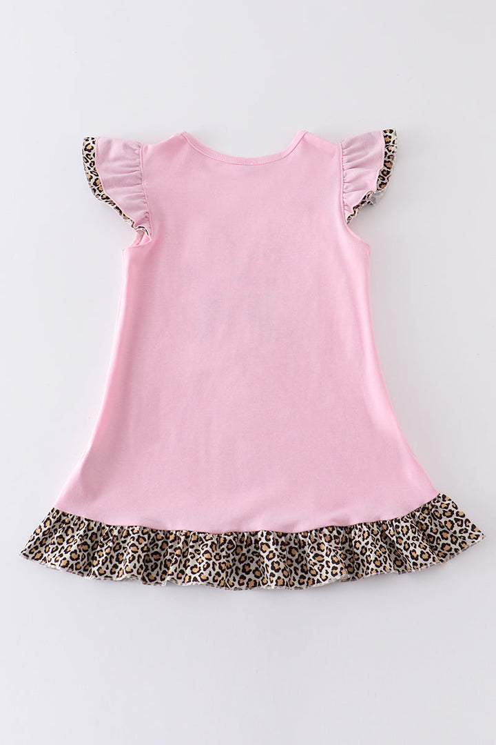 Pink Bunny Applique Ruffle Dress