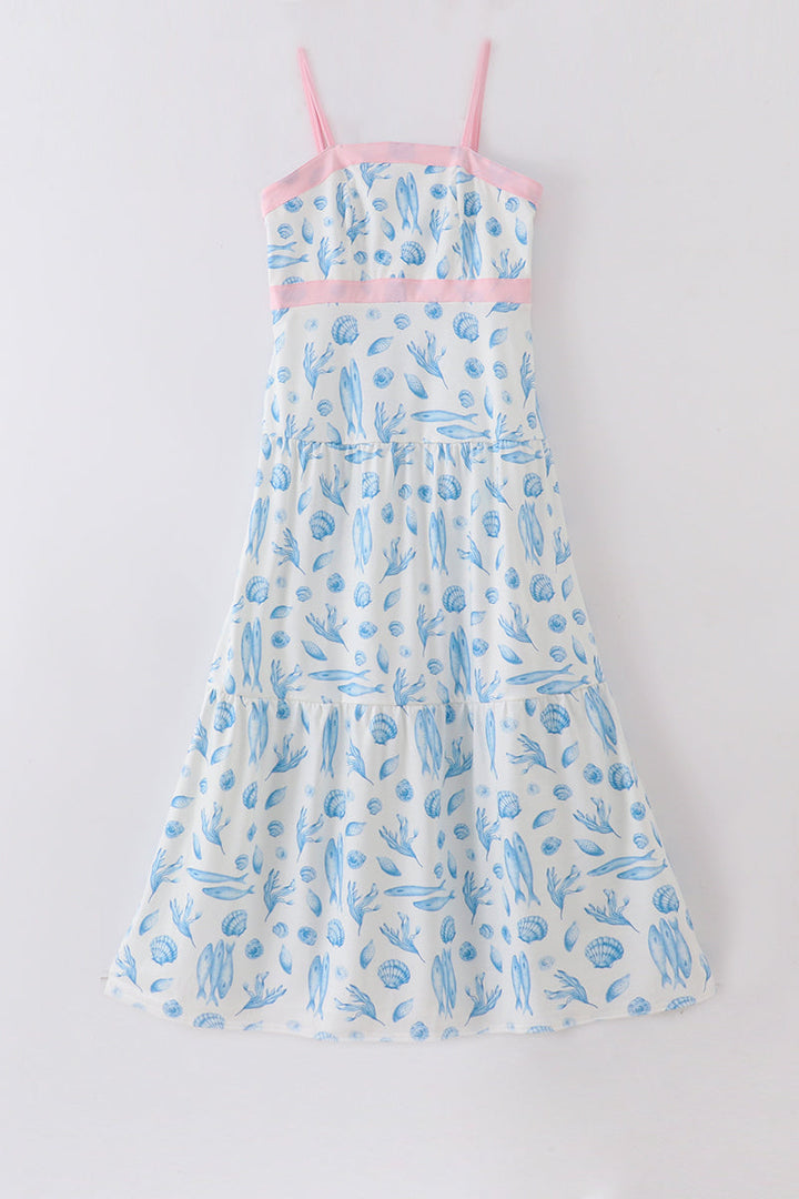 Marine Creature Print Dress Mom & Me