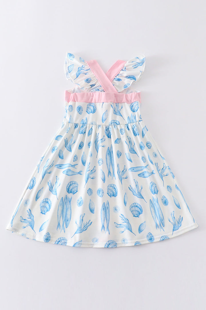 Marine Creature Print Dress Mom & Me