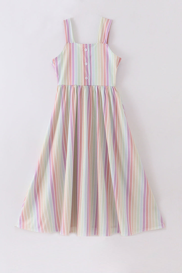 Multicolored Stripe Women Dress