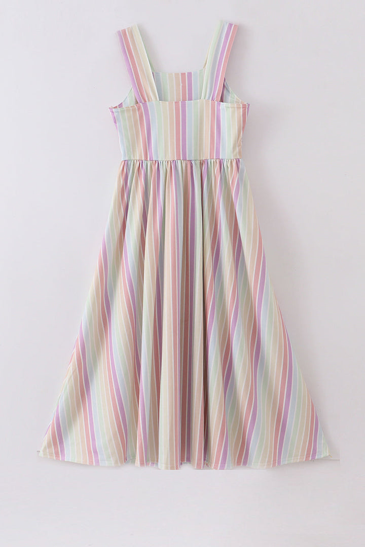 Multicolored Stripe Women Dress