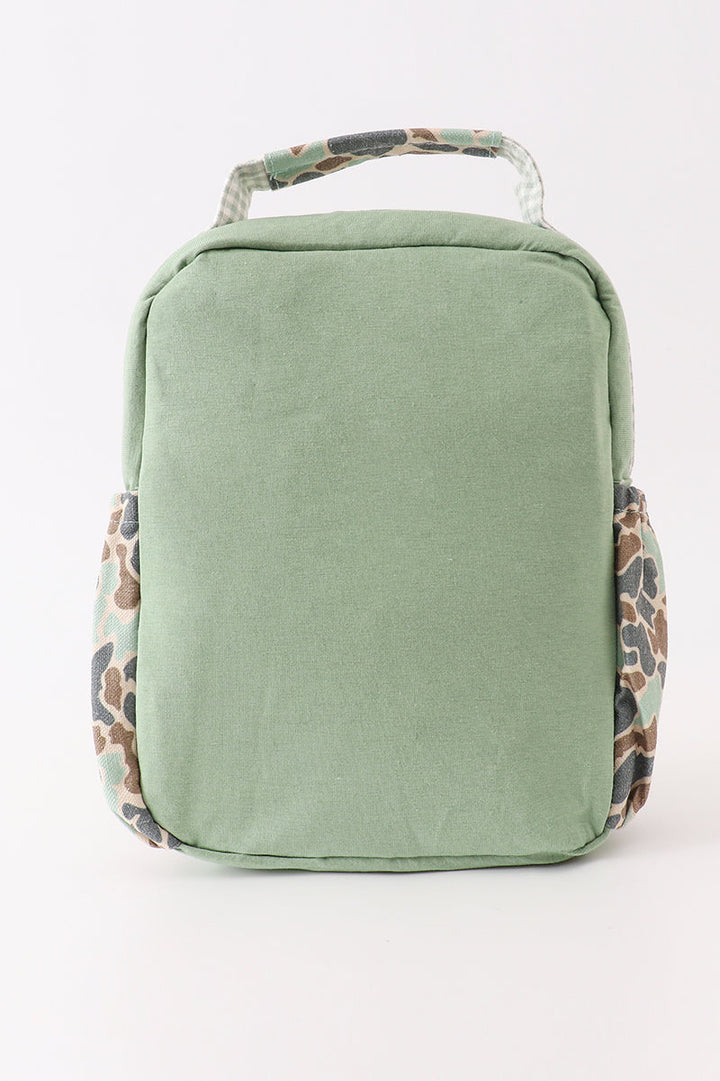 Green Camouflage Duck Applique Lunch Bag