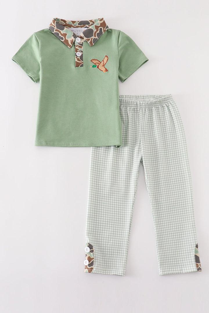 Camouflage Duck Embroidery Boy Set