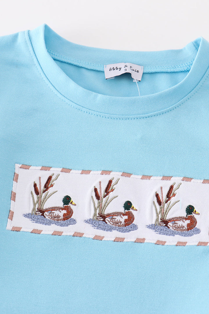 Blue Duck Embroidery Boy Set