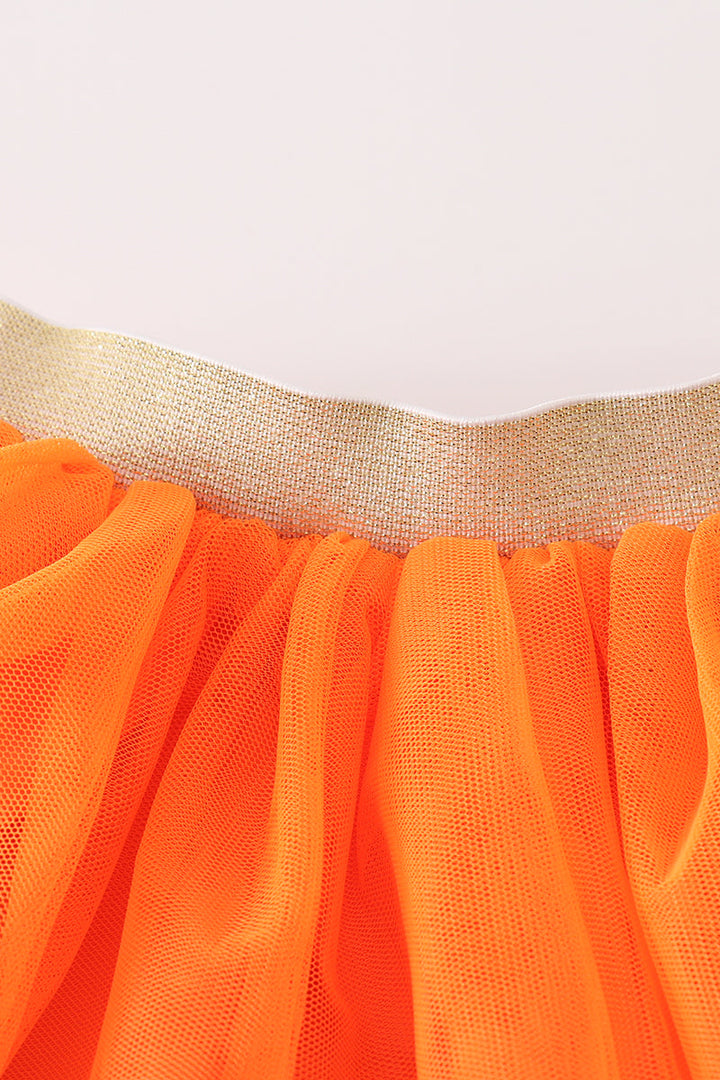 Orange Halloween Sequin Tutu Skirt