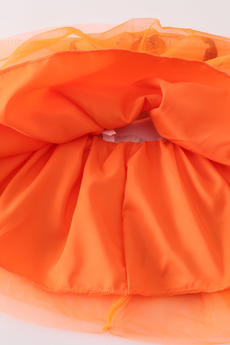 Orange Halloween Sequin Tutu Skirt