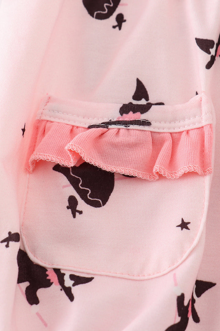 Pink Bat Print Girl Bubble