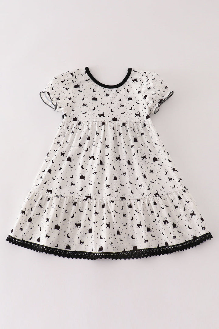 White Halloween Tiered Dress