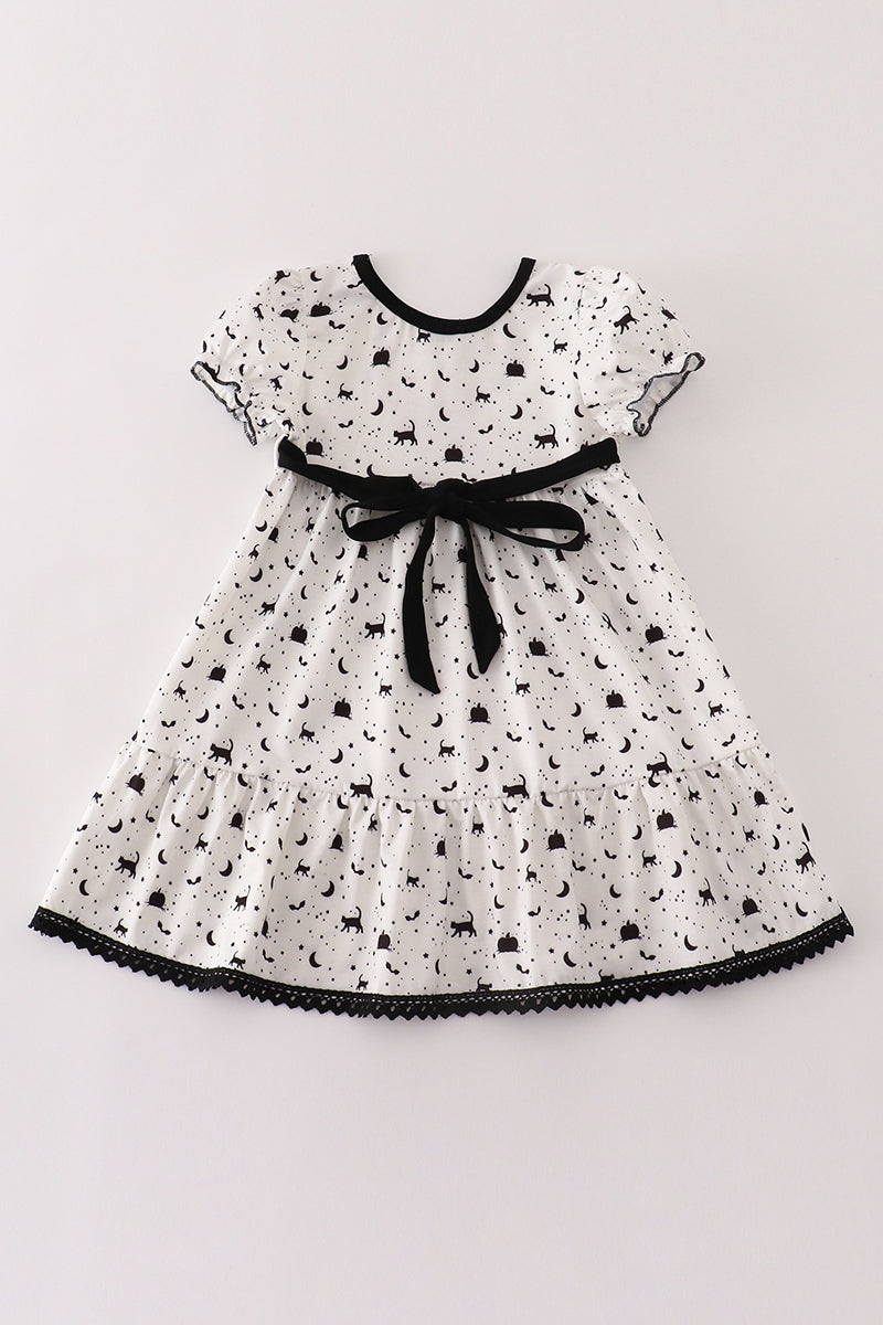 White Halloween Tiered Dress