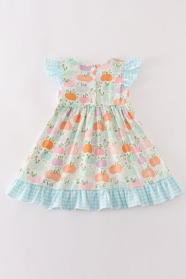 Blue Pumpkin Embroidery Ruffle Dress