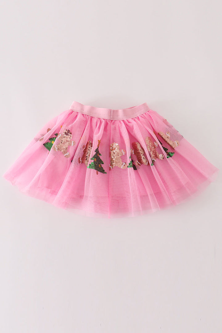 Pink Gingerbread Sequin Tutu Skirt