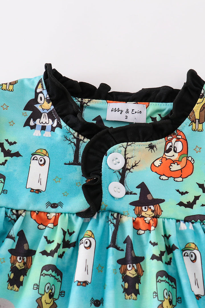 Halloween Character Print Girl Dress