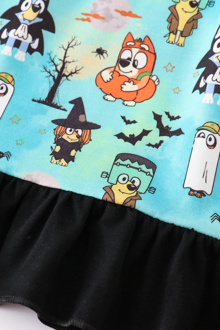 Halloween Character Print Girl Dress