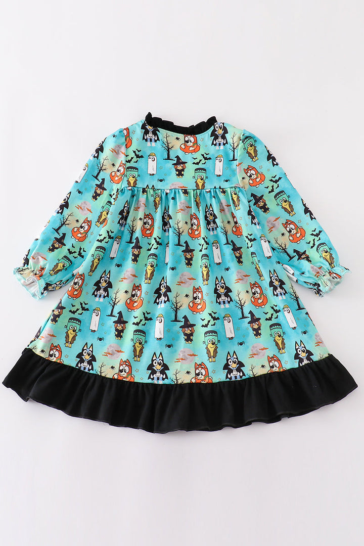 Halloween Character Print Girl Dress