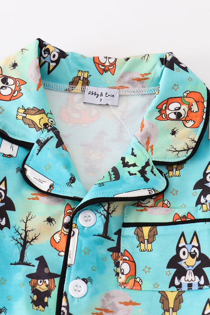 Halloween Character Print Boy Pajamas Set