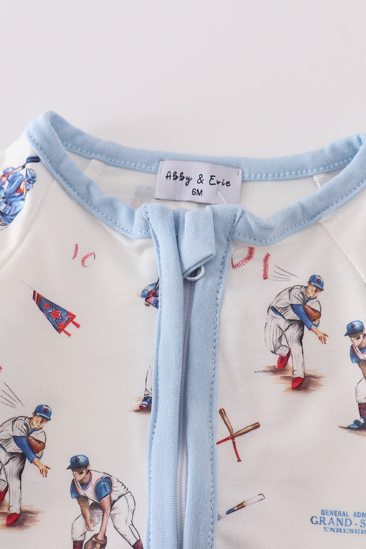 Baseball Print Boy Romper