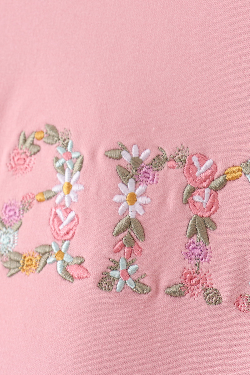 Pink Mini Embroidery Mom&me Sweatshirt