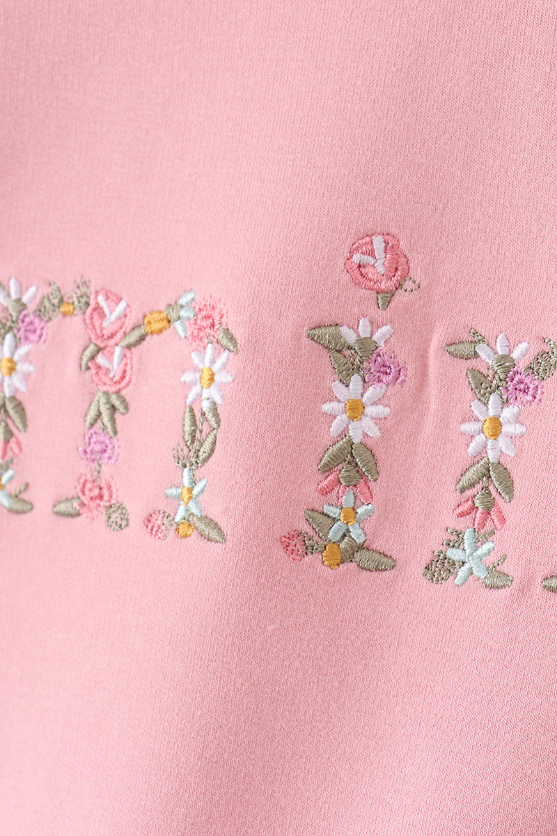 Pink Mini Embroidery Mom&me Sweatshirt