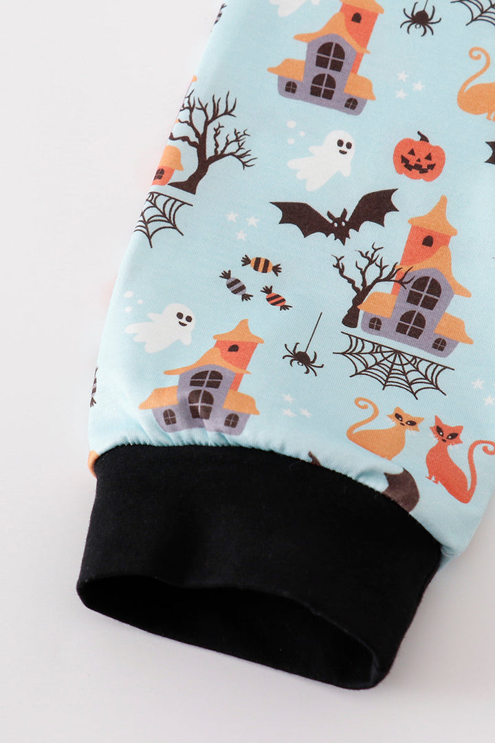 Blue Halloween Boy Pajamas Set