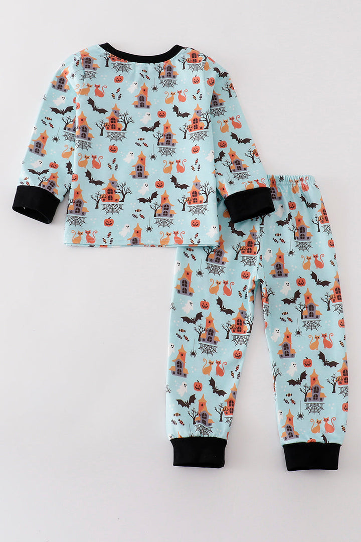 Blue Halloween Boy Pajamas Set