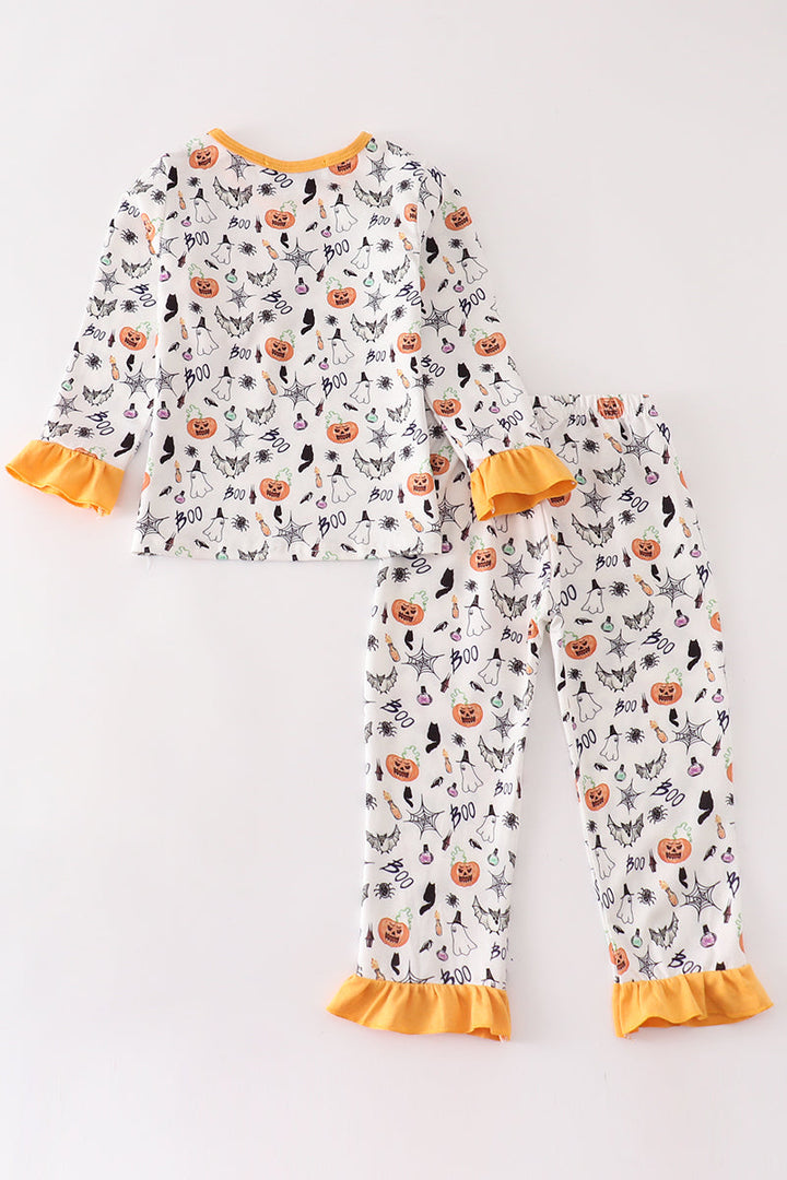 Halloween Print Girl Pajamas Set