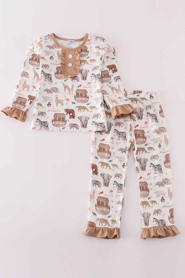 Noah's Ark Animal Print Girl Set