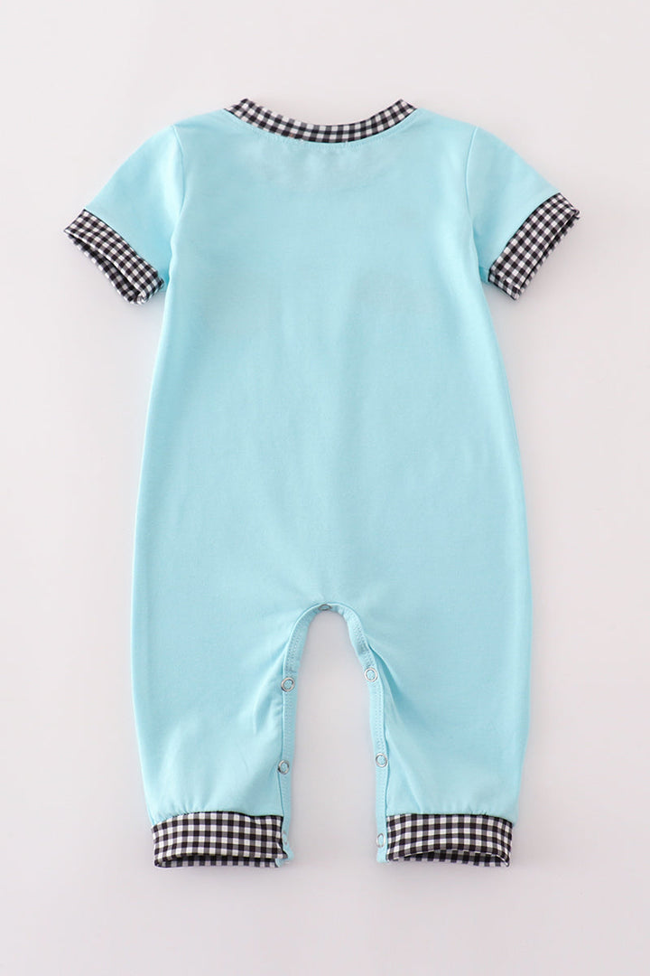 Blue Halloween Ghost Pumpkin Boy Romper