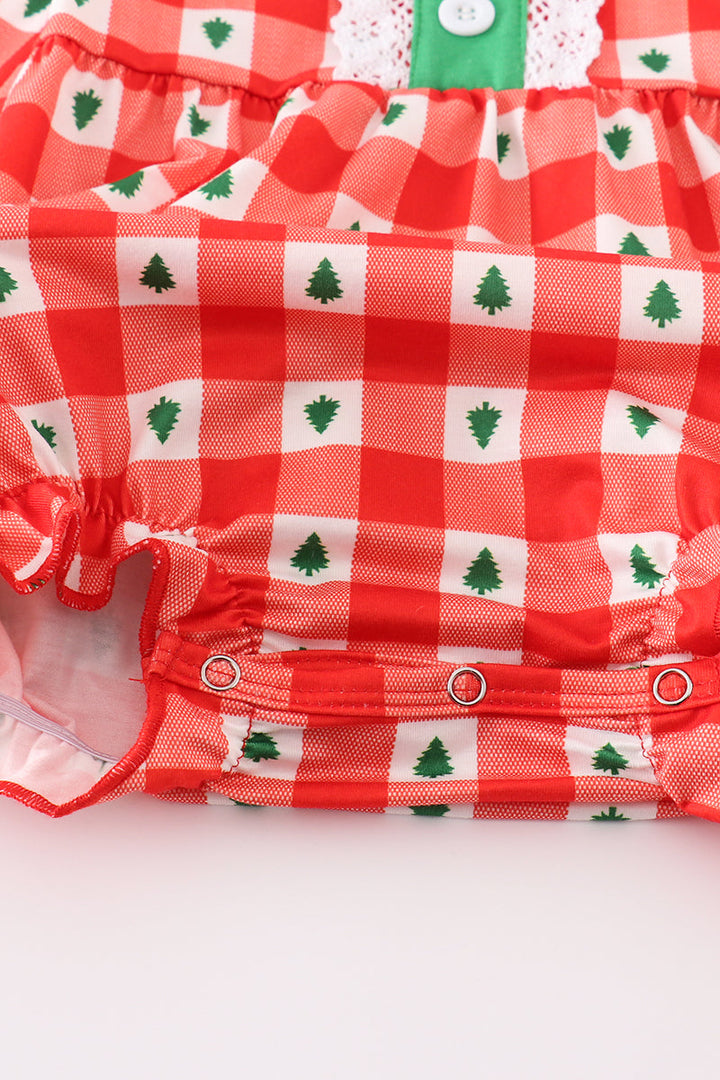 Red Christmas Tree Gingham Girl Bubble