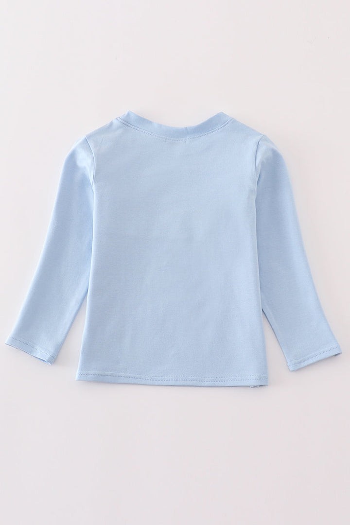 Blue Turkey Embroidery Boy Top