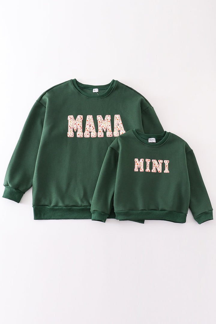 Forest Mama&mini Applique Fleece Mom&me Sweatshirt