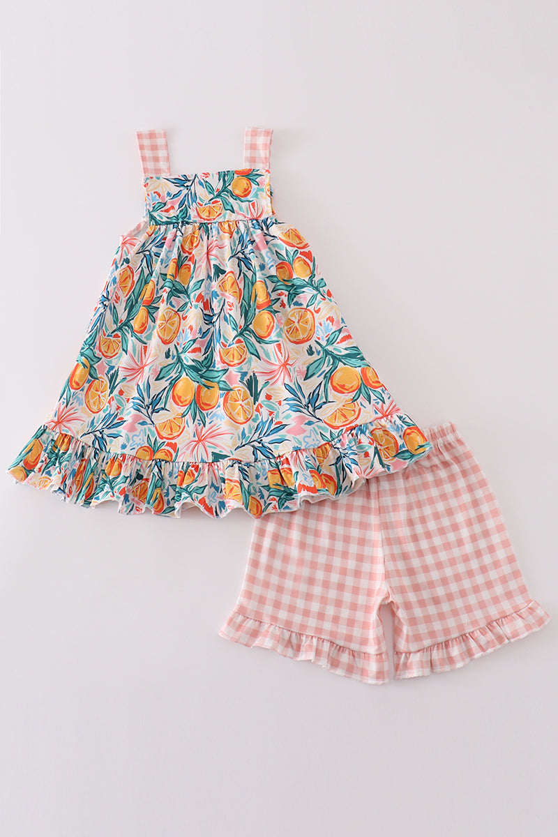 Citrus Bloom Print Girl Set