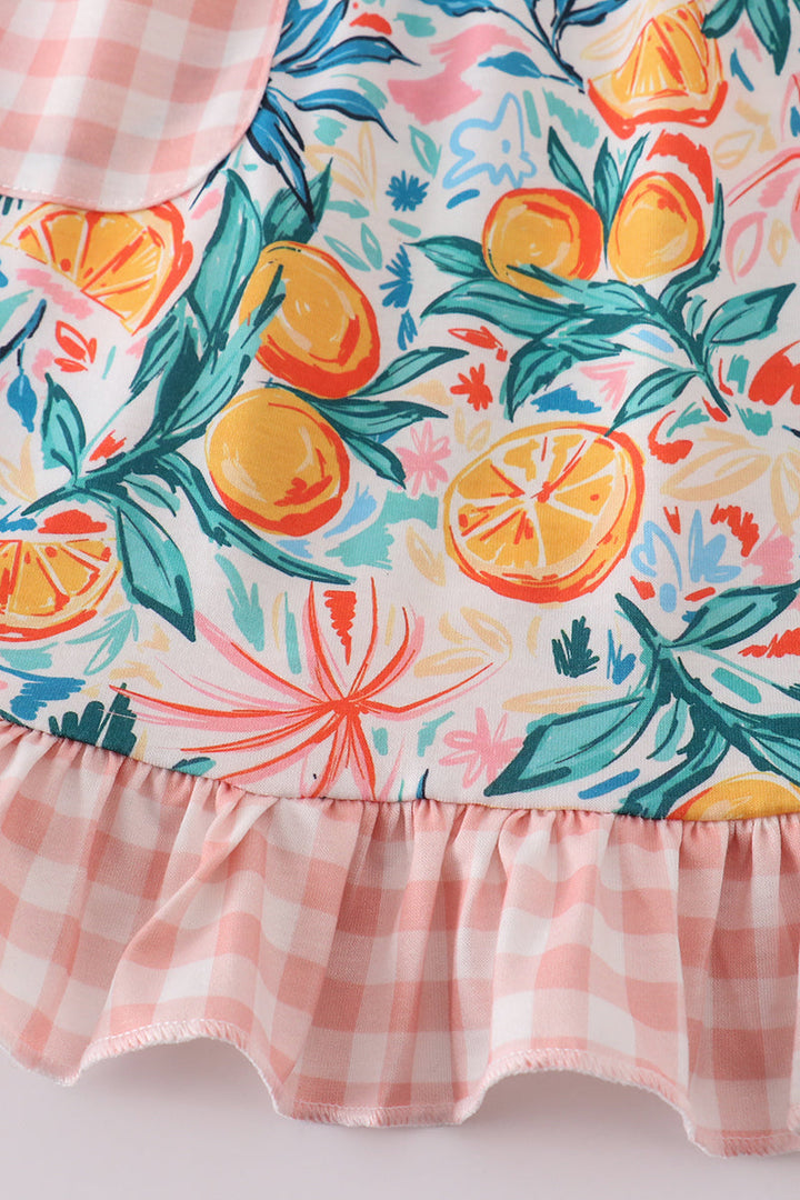 Citrus Bloom Print Girl Dress