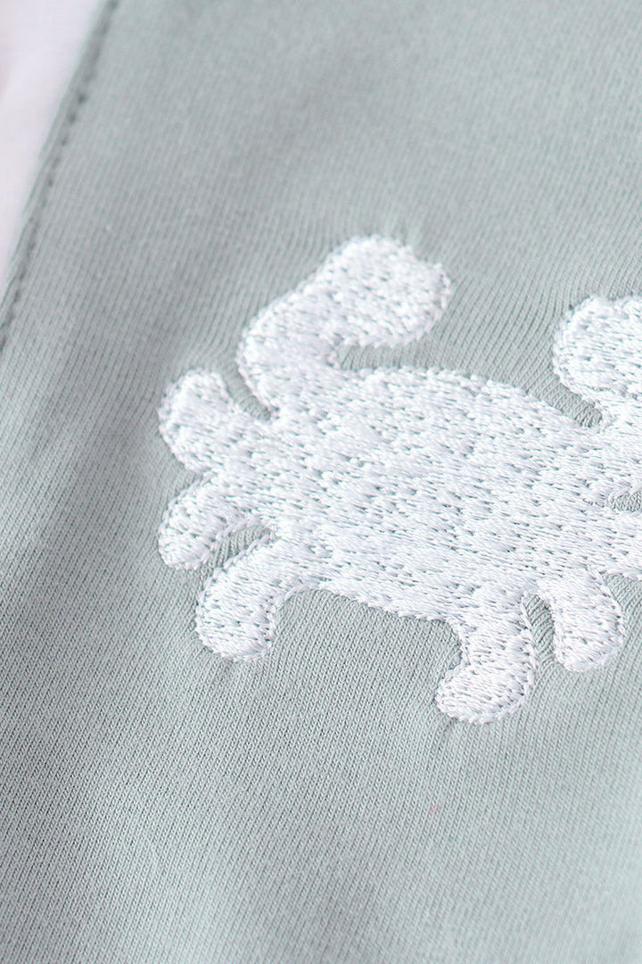 Blue Crab Embroidery Boy Bubble