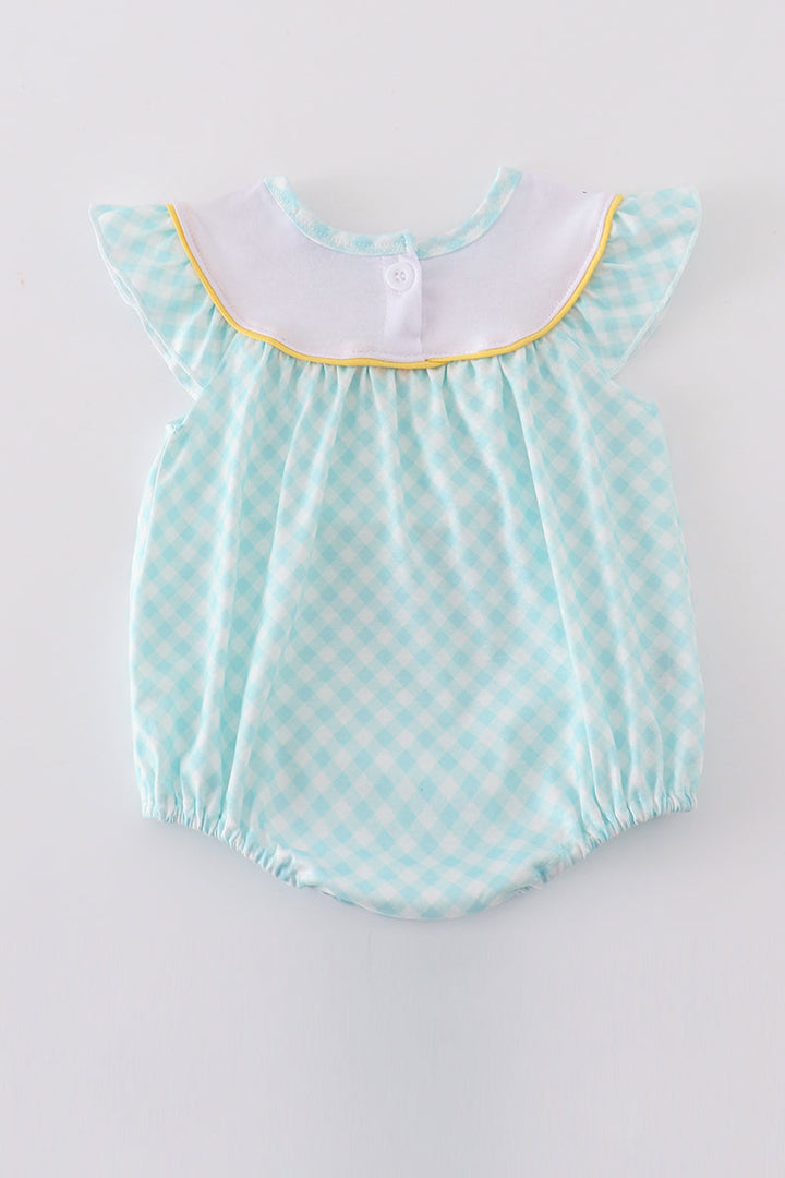 Mint Lemon Embroidery Girl Bubble