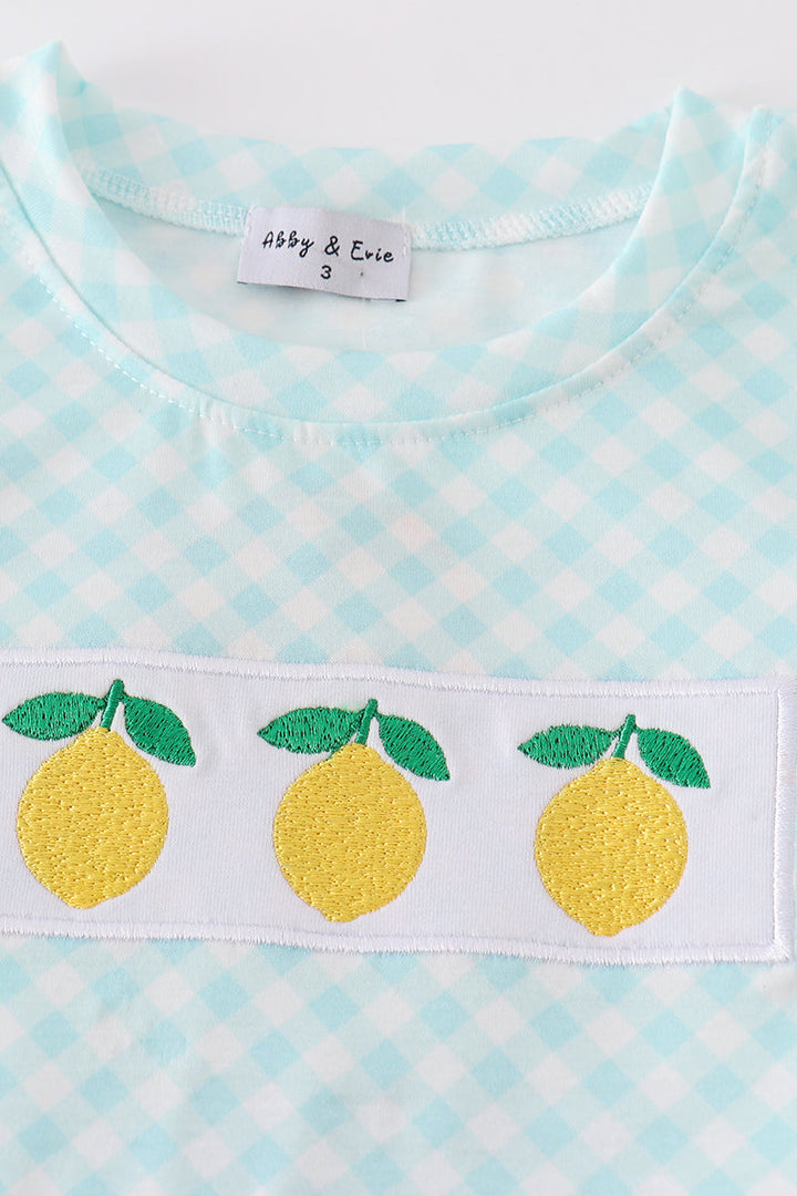 Mint Lemon Embroidery Boy Set