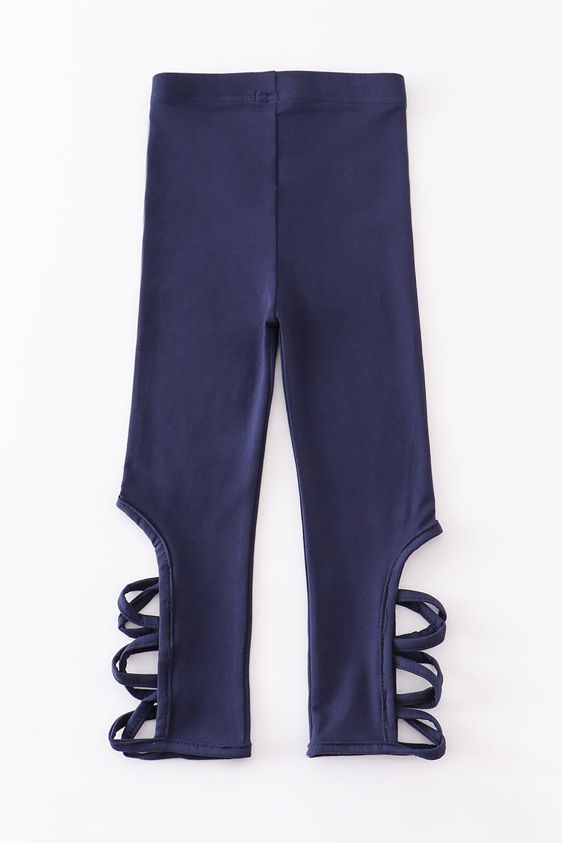 Navy Hollow Out Legging