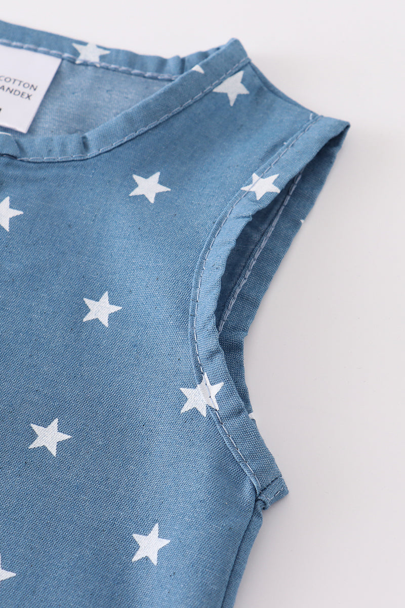 Navy Star Print Boy Bubble