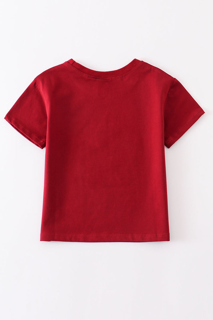 Maroon Blank Basic T-shirt Adult Kids And Baby Bubble