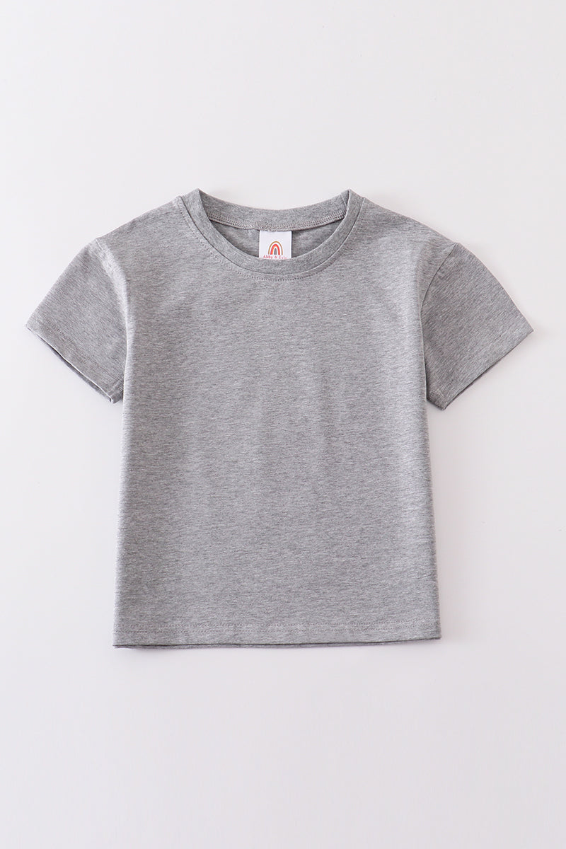 Gray Blank Basic T-shirt Adult Kids And Baby Bubble