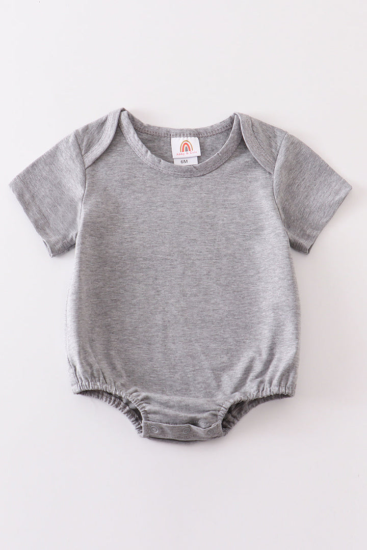 Gray Blank Basic T-shirt Adult Kids And Baby Bubble