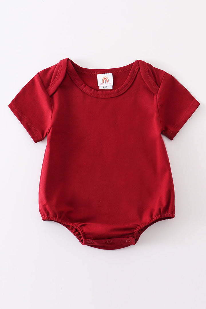 Maroon Blank Basic T-shirt Adult Kids And Baby Bubble