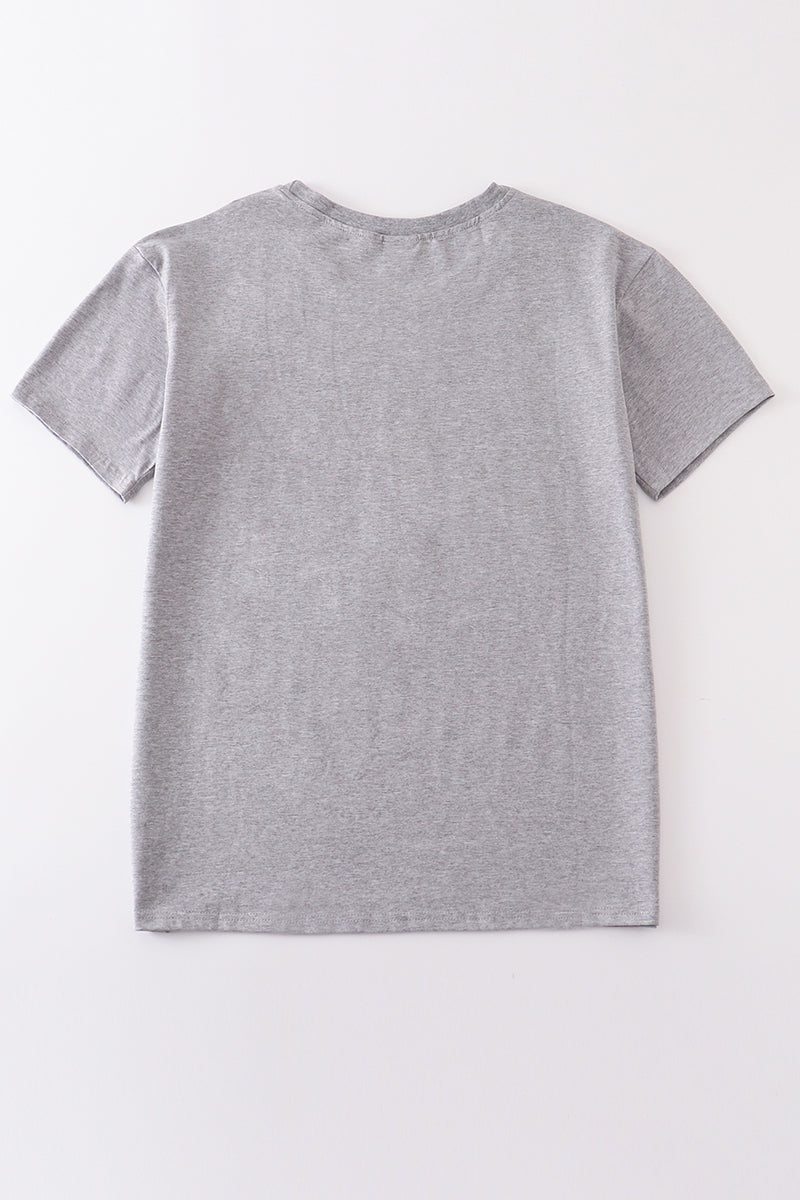 Gray Blank Basic T-shirt Adult Kids And Baby Bubble