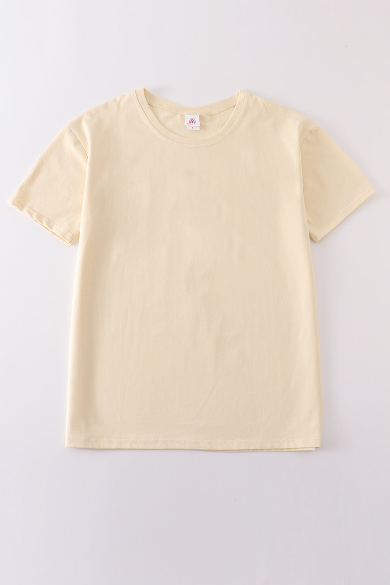 Beige Blank Basic T-shirt Adult Kids And Baby Bubble