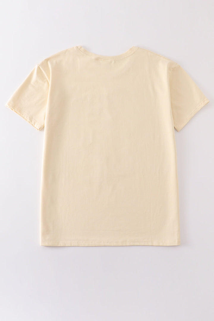 Beige Blank Basic T-shirt Adult Kids And Baby Bubble