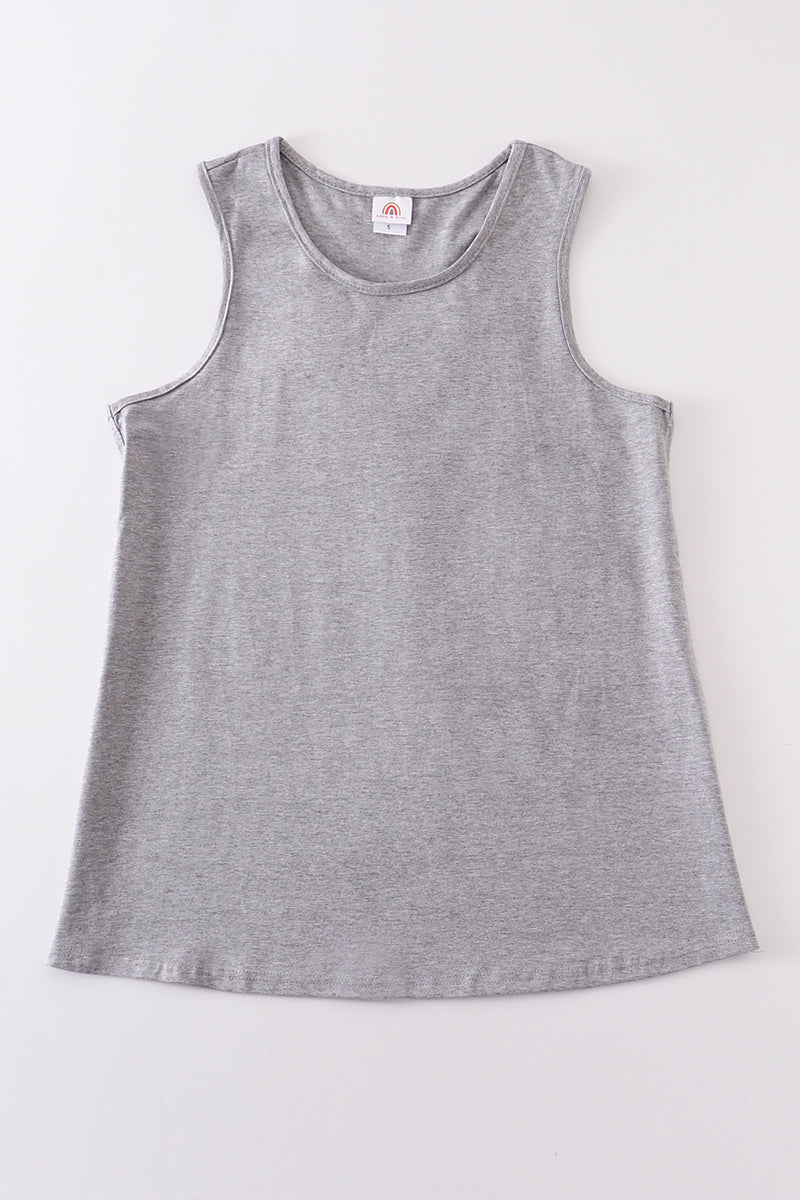 Heather Grey Blank Basic Kids Teens Adult Tank Top