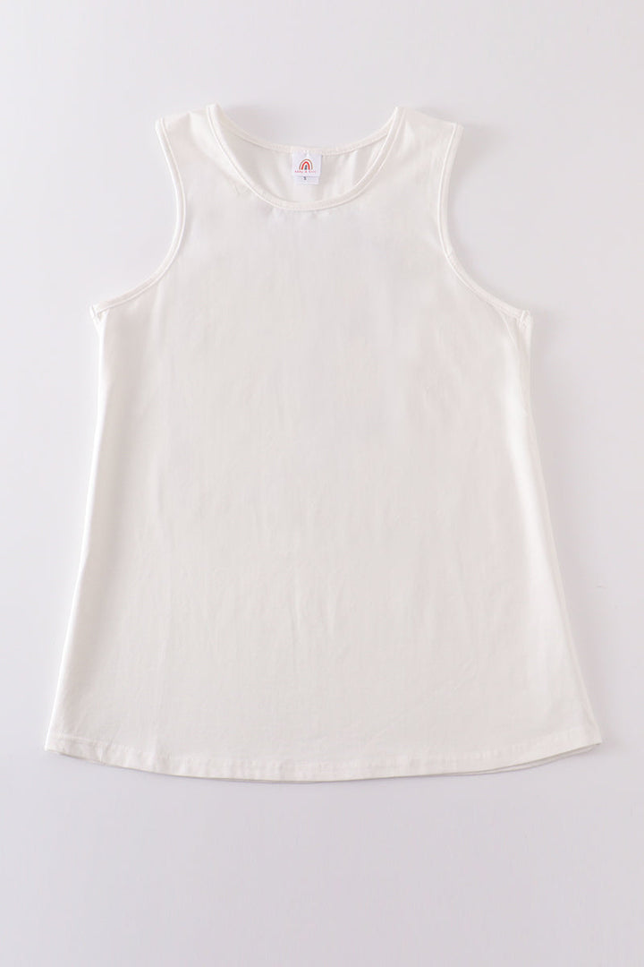 White Blank Basic Kids Teens Adult Tank Top