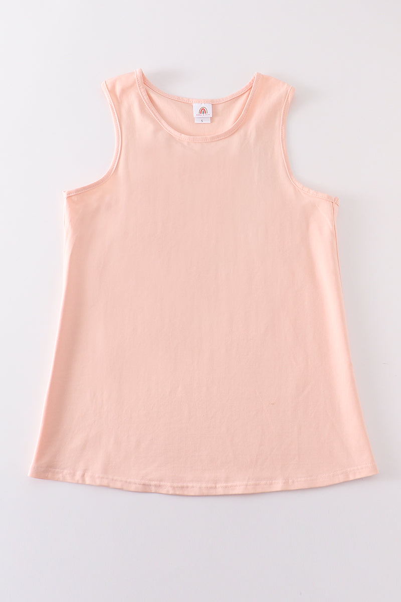 Peach Blank Basic Kids Teens Adult Tank Top