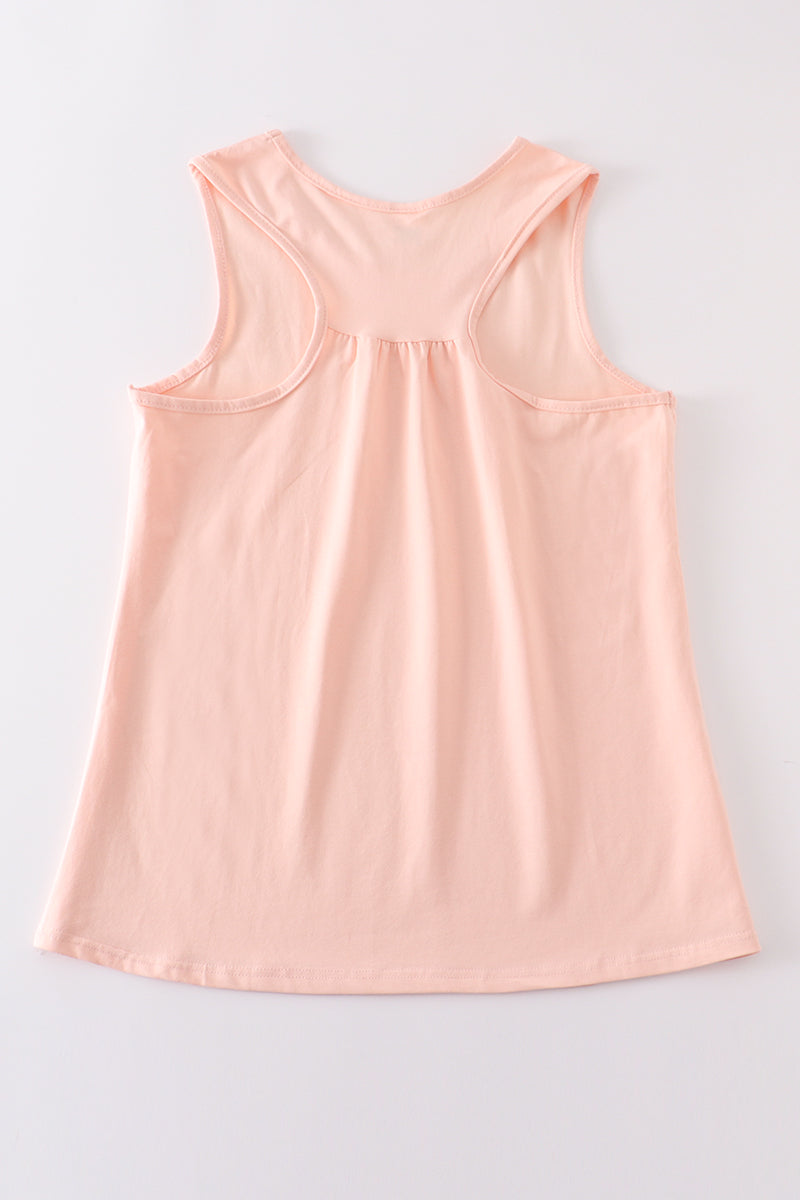 Peach Blank Basic Kids Teens Adult Tank Top