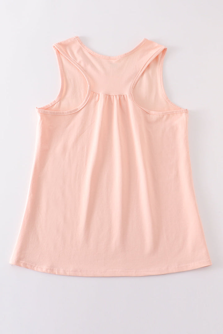 Peach Blank Basic Kids Teens Adult Tank Top