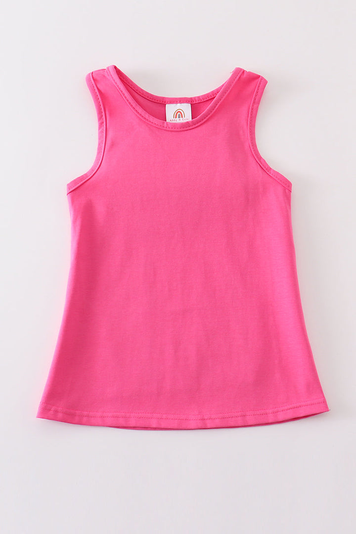 Hot Pink Blank Basic Kids Teens Adult Tank Top